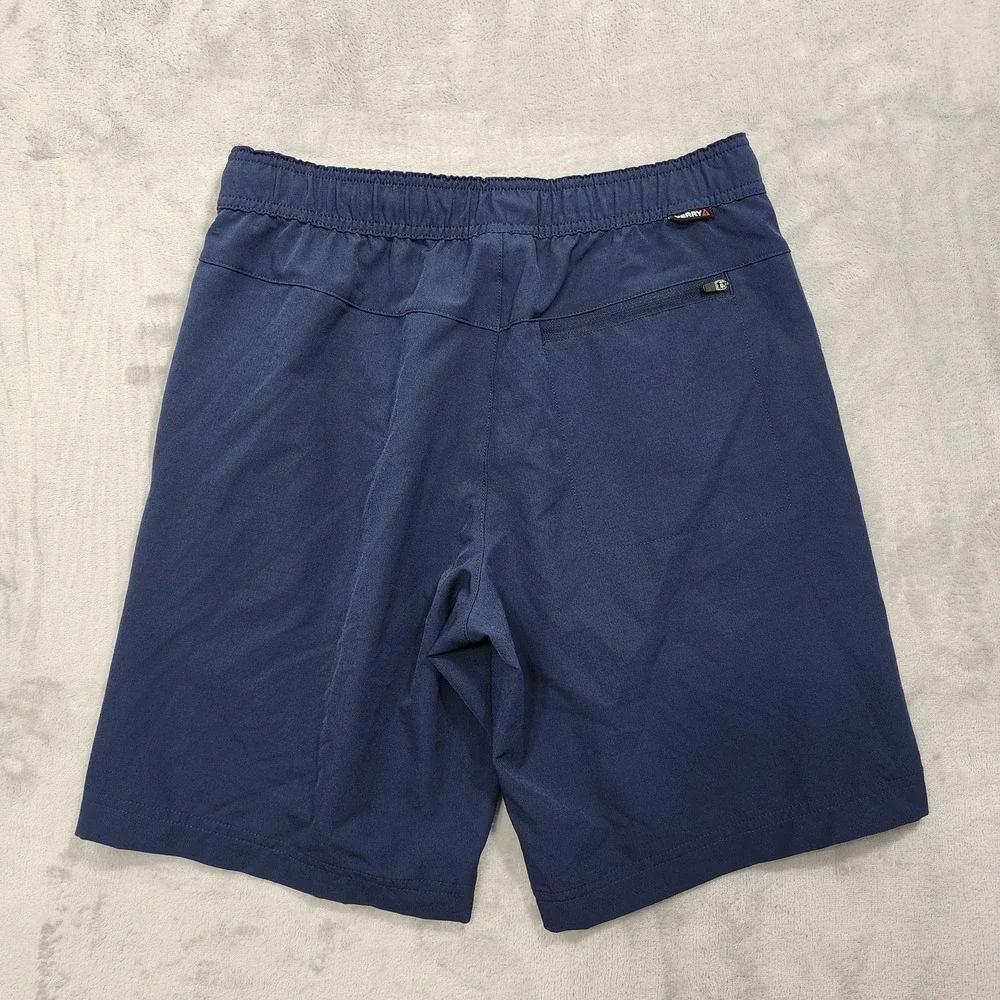 Gerry Shorts‎ Mens S Blue Stretch Pull On Zip Pocket Drawstring Athletic Workout